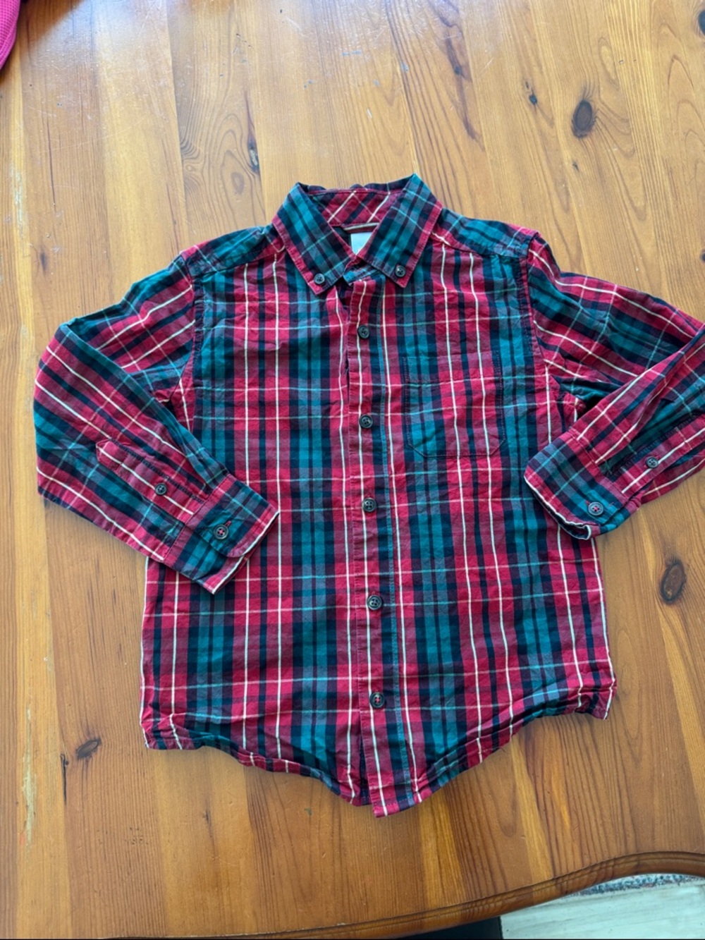 Gymboree Red and Green Plaid Button-Down Shirt